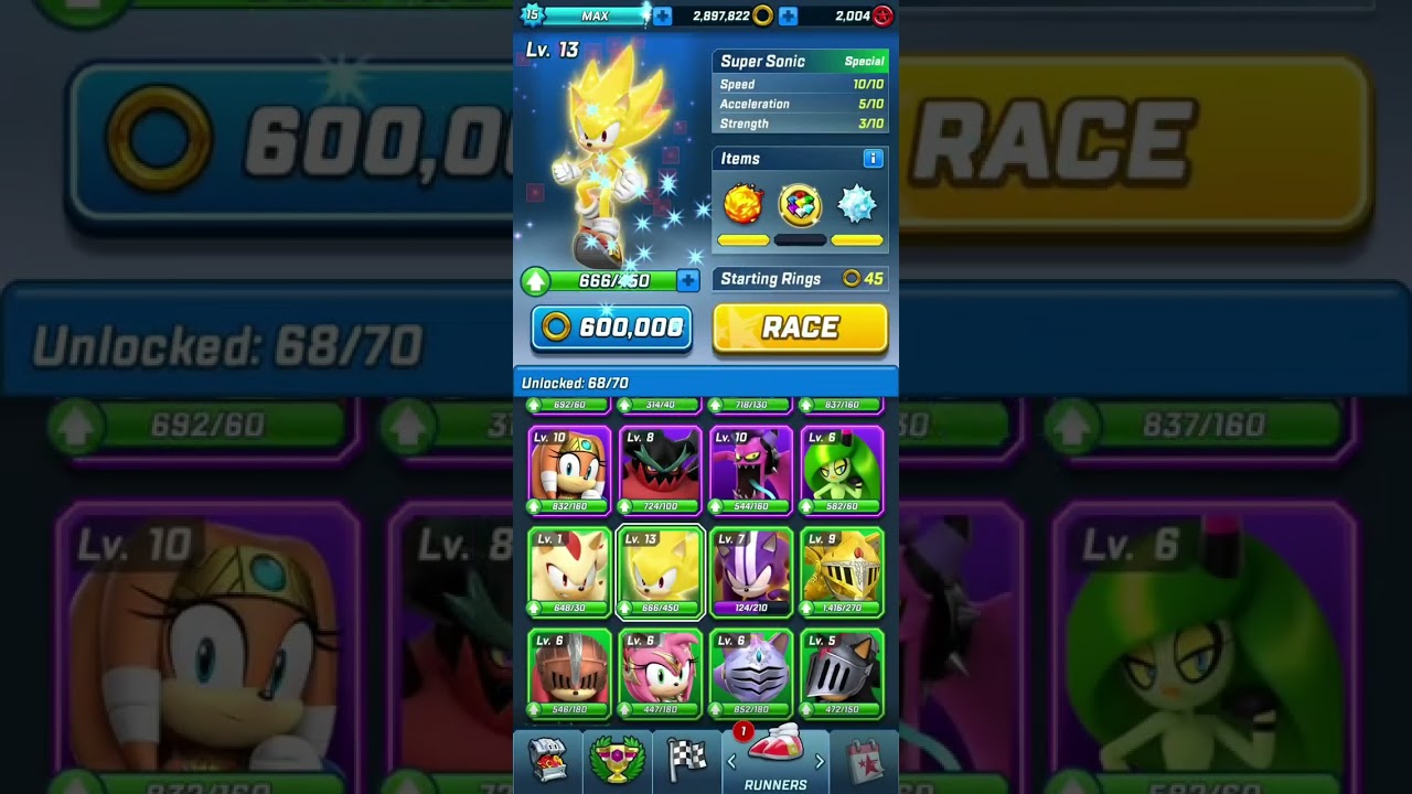 Upgrade super Sonic | Sonic forces speed battle