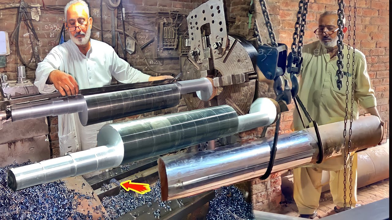 Amazing Manufacturing Of Stone Crusher Plant Crankshaft From Old Hydraulic Cylinder Rod |