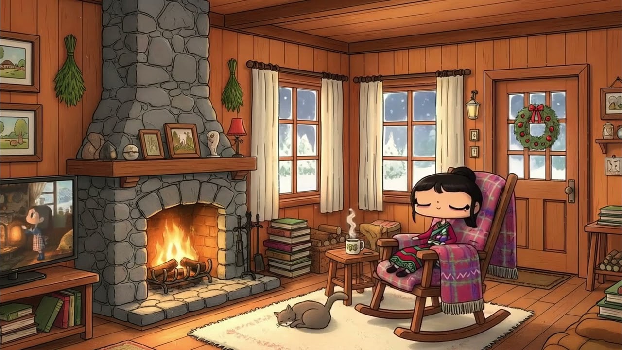 ChibliX – Chibi Lofi Chill Beats | Calm Lo-fi Music for Relax, Study & Sleep (2hr) Winter Fireplace.