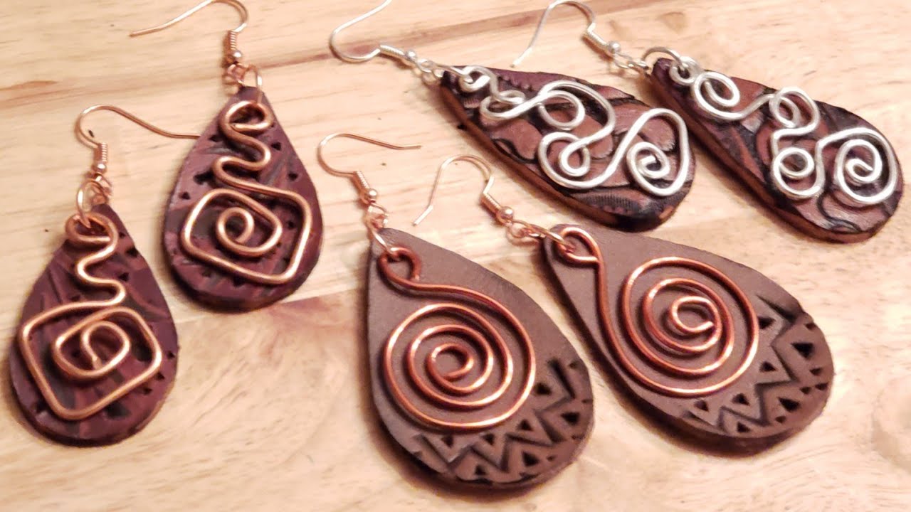 Simple Leather/Wire Earrings - Eps 217