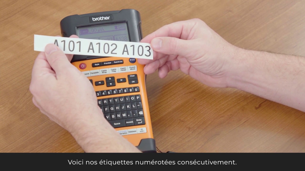 Utiliser la fonction de numérotation des étiqueteuses PT-E300VP, PT-E500VP et PT-E550WVP