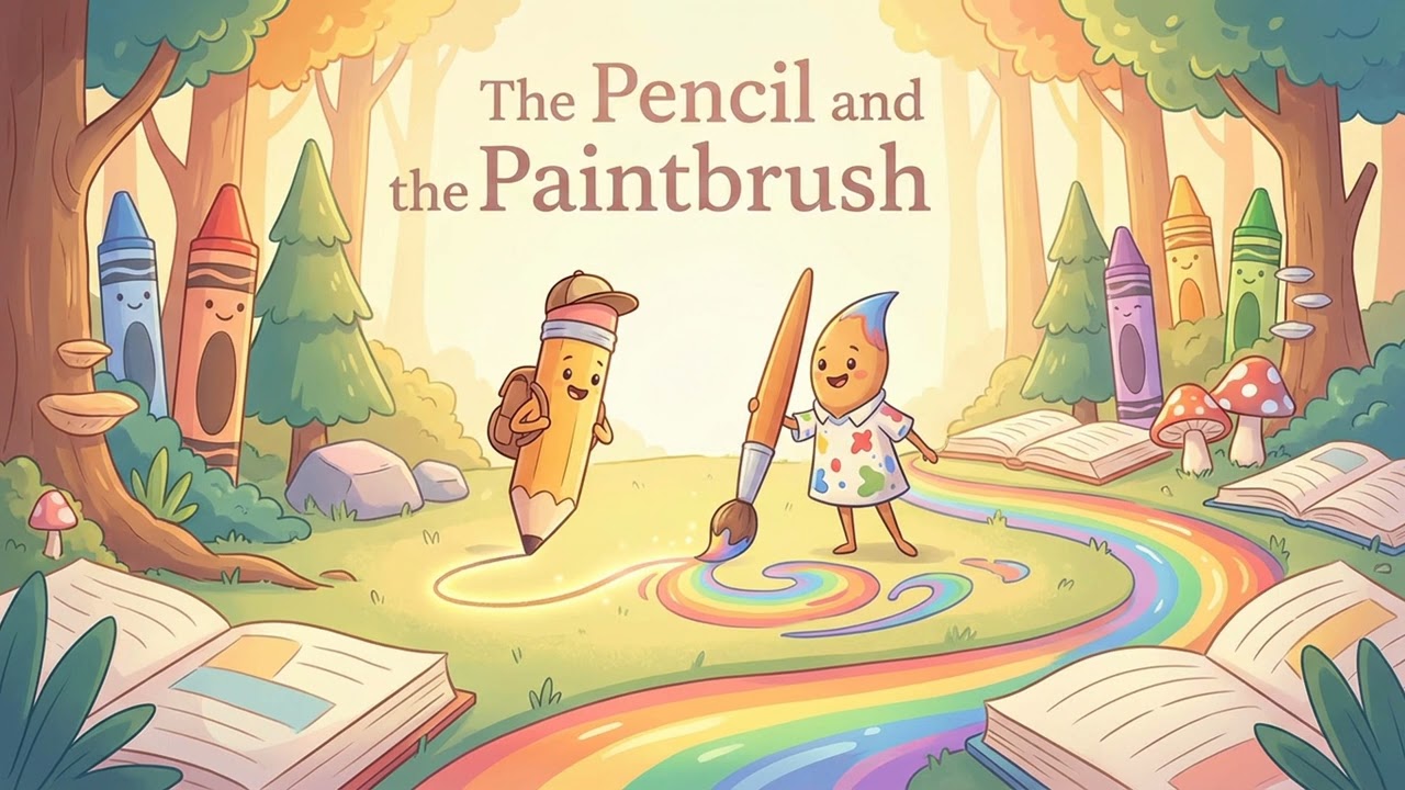 The Pencil and the Paintbrush | Sleepy Time Stories