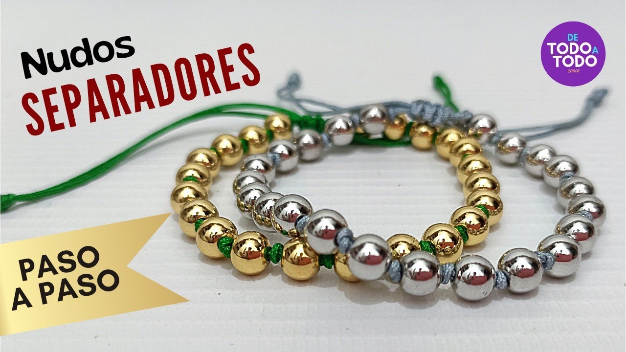 ✔️Pulsera de piedras y NUDOS  fácil/ Nudo SEPARADOR o ENTRENUDOS. #pulseras