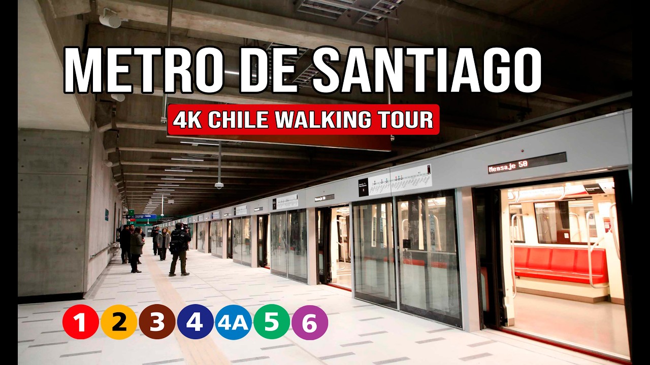 Todas las líneas del Metro de Santiago 🇨🇱 | Recorriendo sus estaciones en 4K | Chile Walking Tour