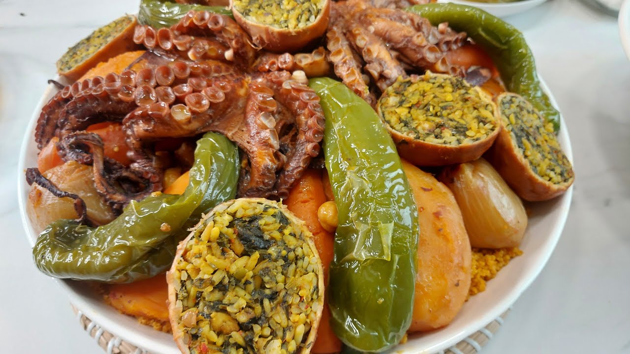 كسكسي تونسي بالقرنيط🐙و عصبان القرنيط🇹🇳/أخطبوط/ couscous tunisien au poulpes&Osban