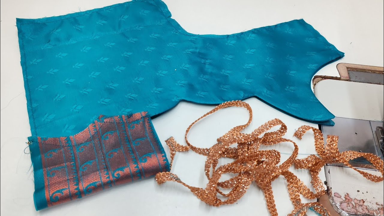 Beautiful trending blouse back neck design cutting and stitching #once_more_boutique 