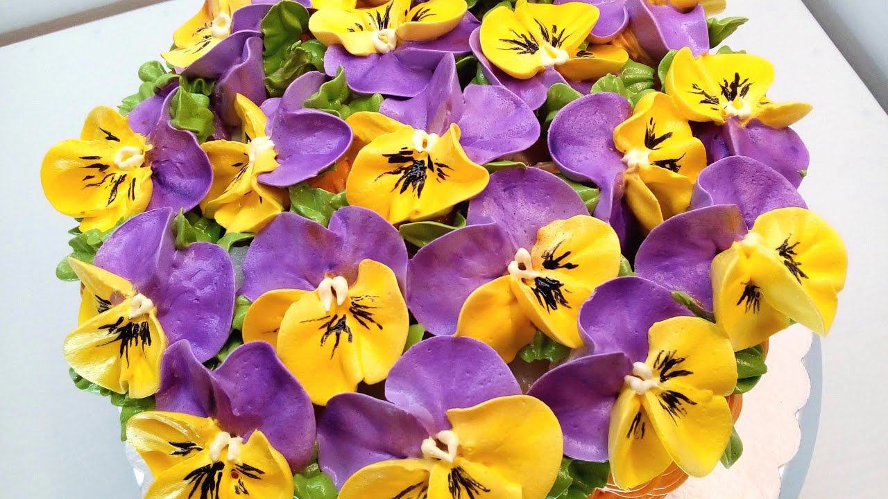 Тортик Анютины глазки(крем БЗК). /Cake Pansy(protein custard).