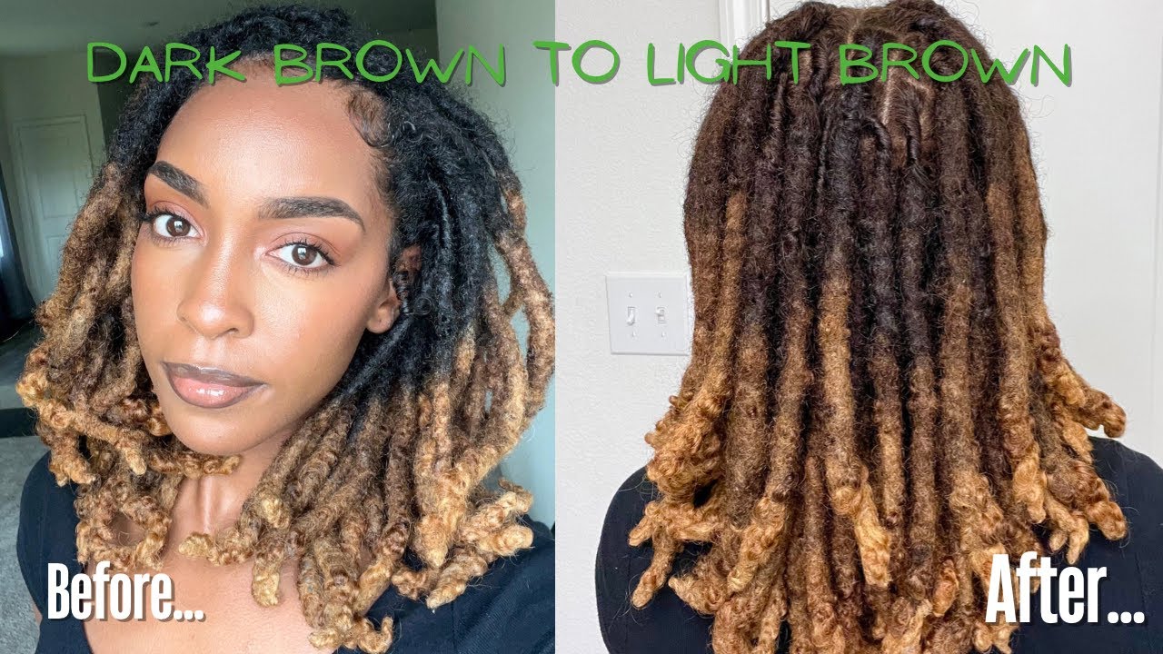 Dyeing My Loc Roots Light Brown | Brown Ombré Hair Color