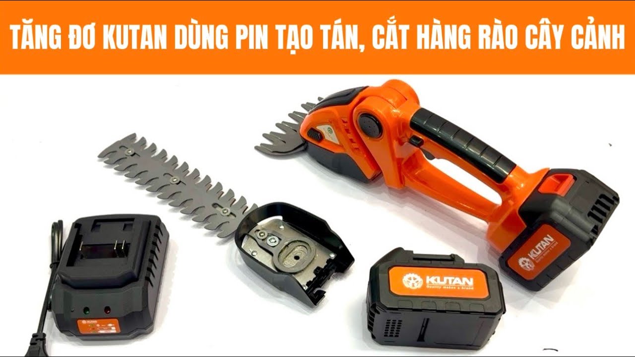 Máy Tăng Đơ KUTAN Dùng Pin Chuyên Cắt Tỉa Tạo Tán Cây Cảnh, Cắt Hàng Rào Cây Tiện Dụng