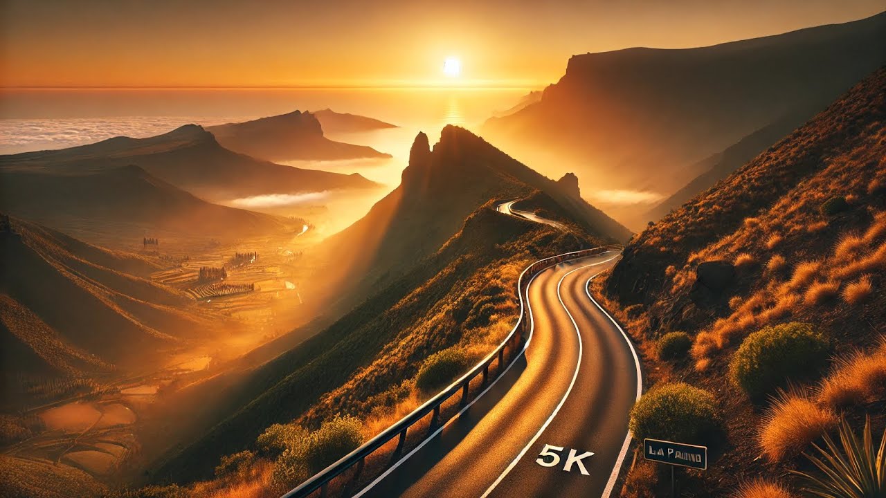 Breathtaking 5K Sunset Drive on La Palma 🌅 | From Mirador del Time to Los Cancajos