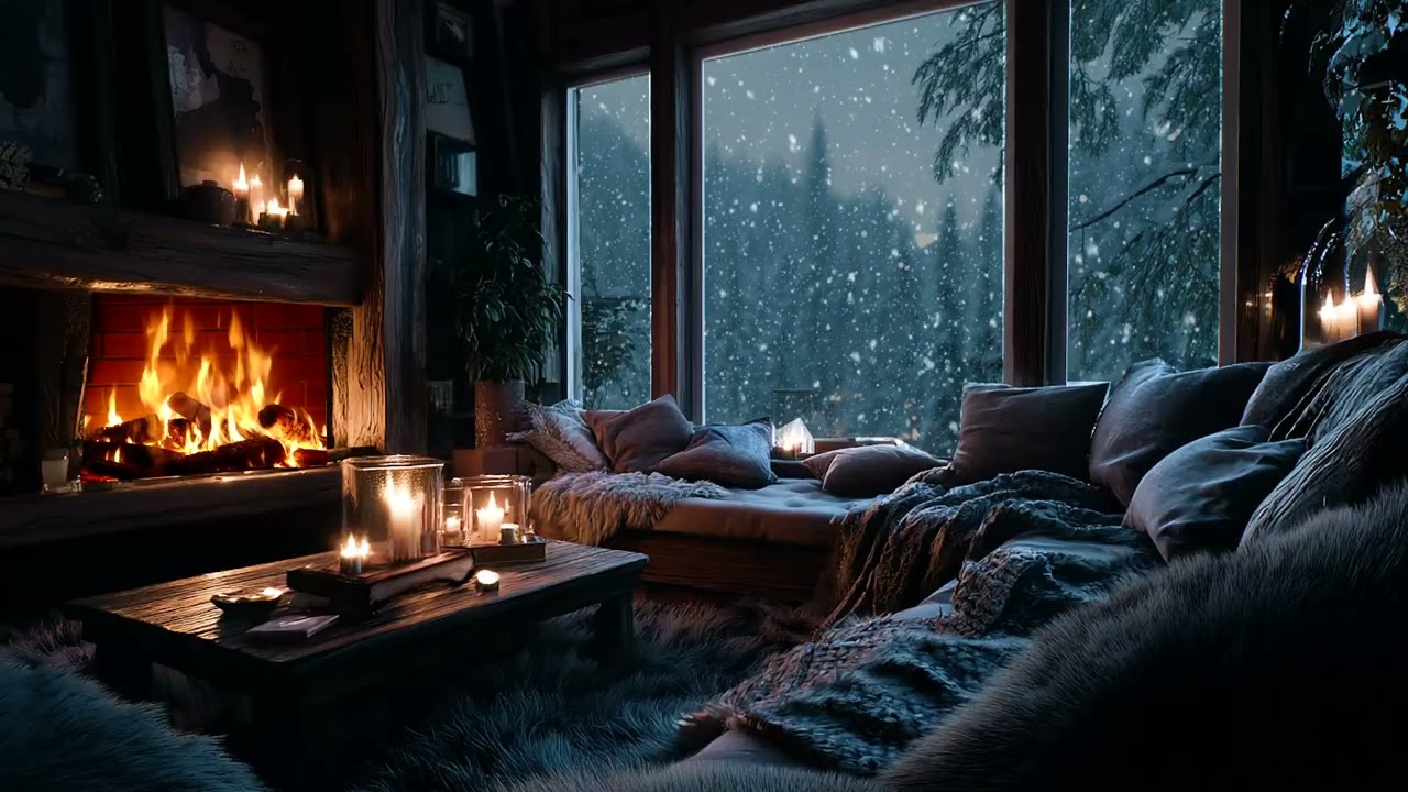 Warm Fireplace Piano Music 🔥 Cozy Relaxing Sounds for Sleep, Focus & Anxiety Relief