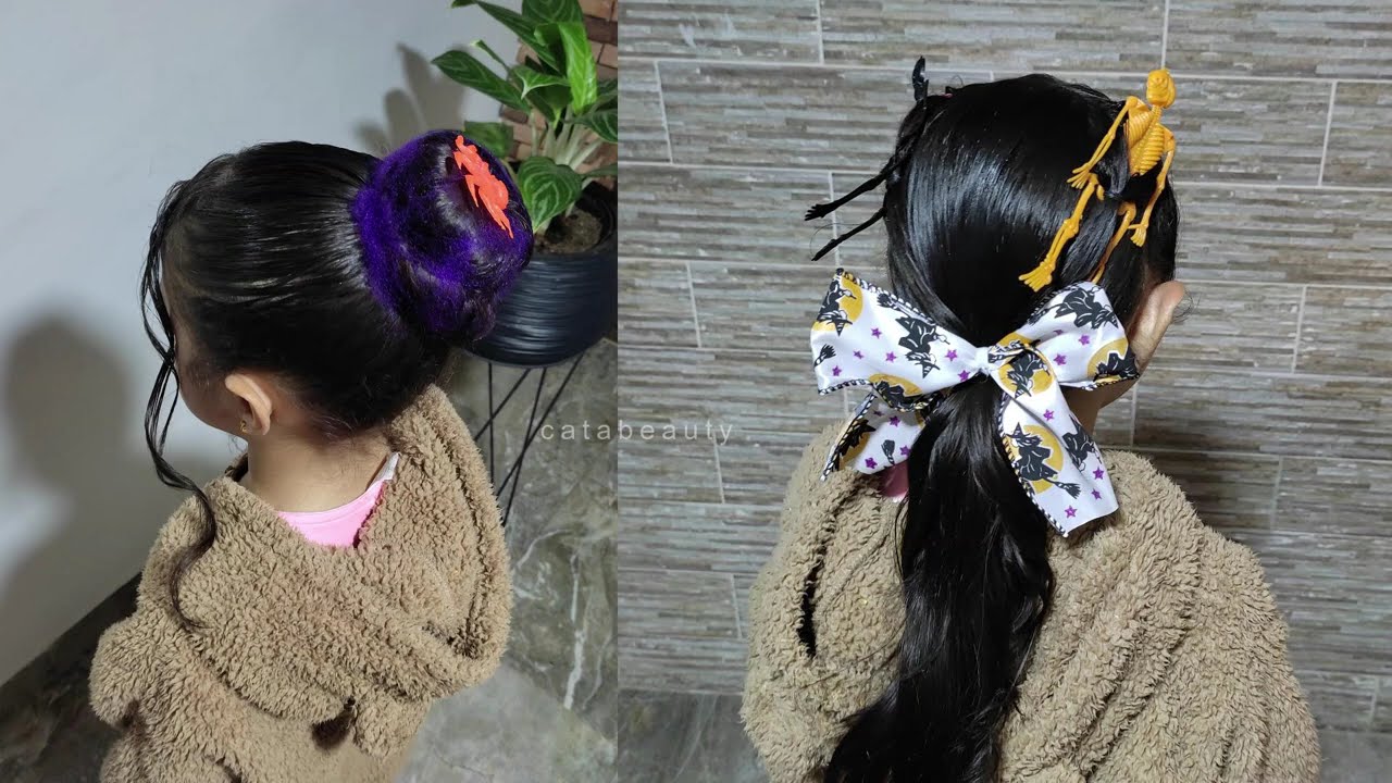 2 ideas de Peinados para niñas ✨ / Halloween hairstyles for  Little girls 