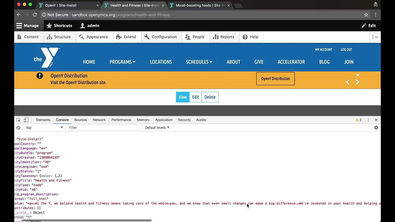 YMCA'S Website Services: Data Layer