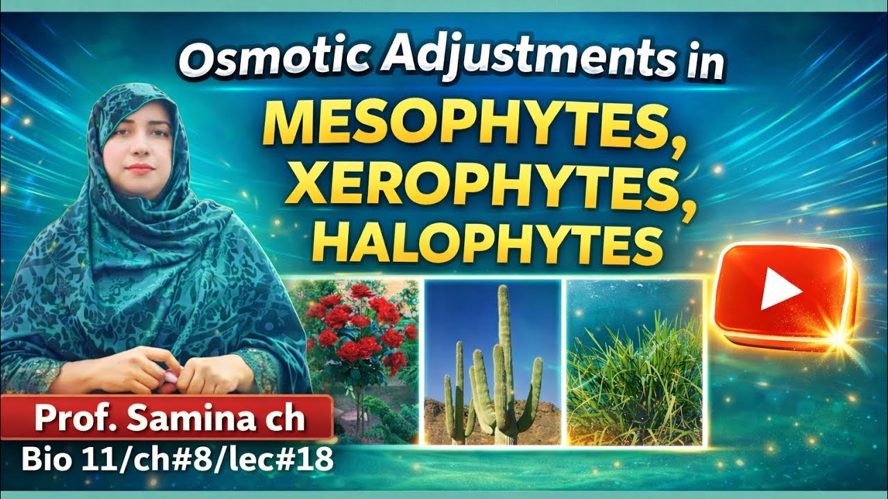 Osmotic adjustments in mesophytes, xerophytes and halophytes | Plant Water Relations Explained