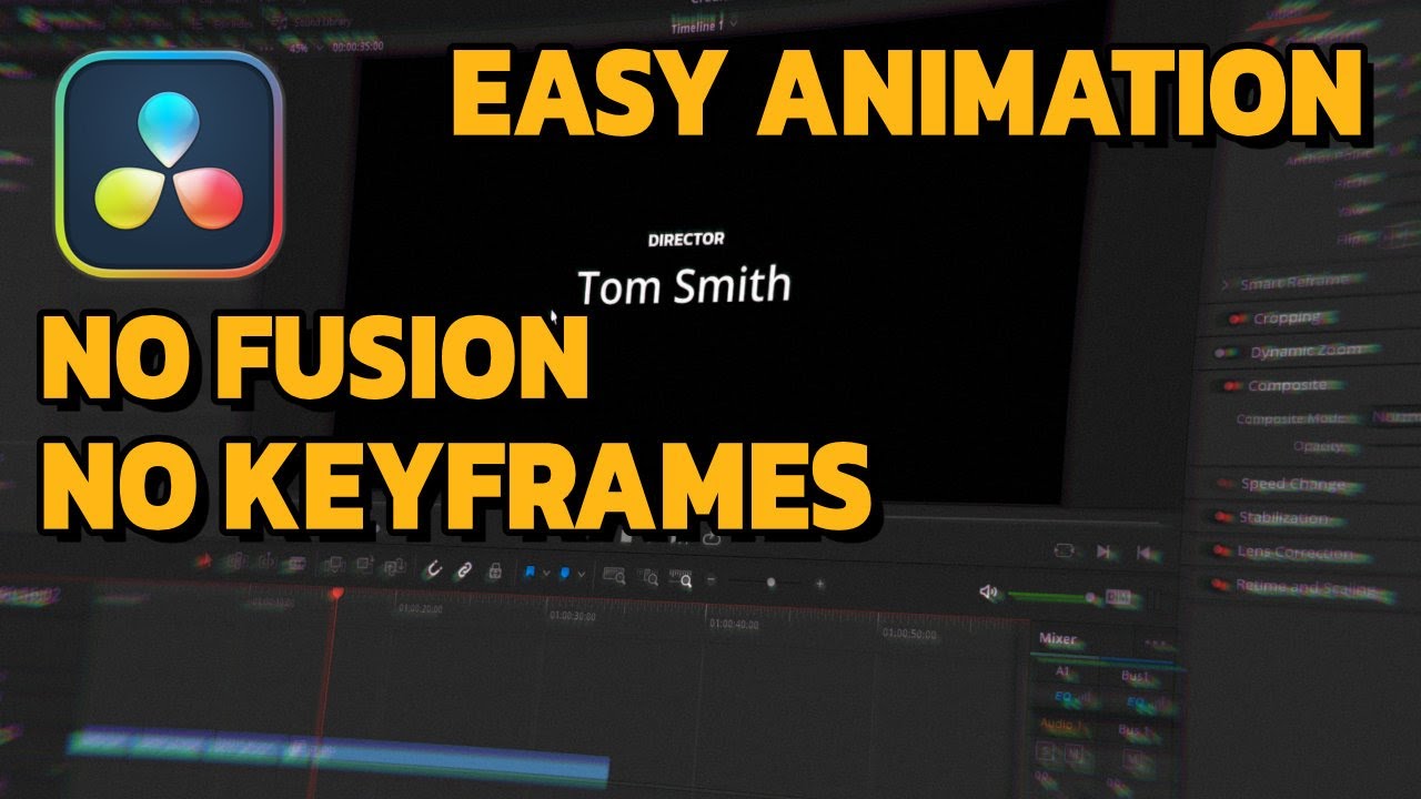 Simple professional animated credits in DaVinci Resolve 18 Tutorial for Beginners