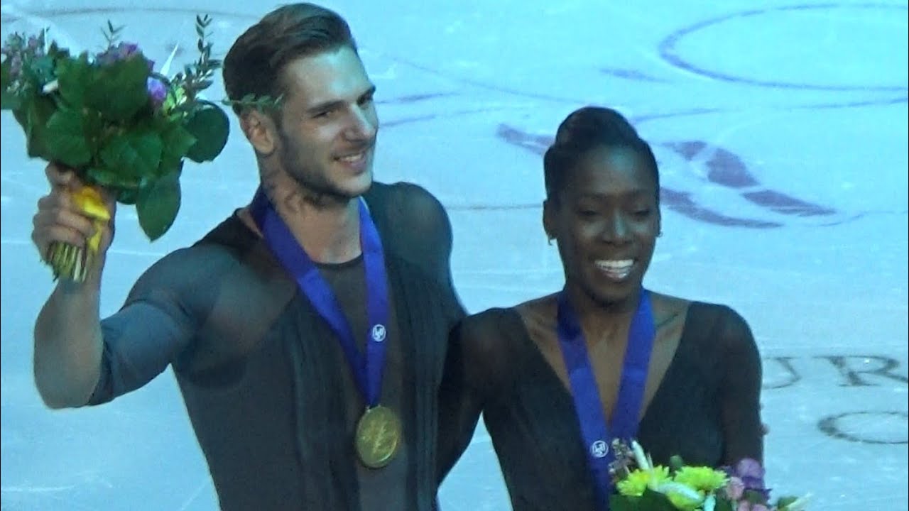 Vanessa JAMES & Morgan CIPRES | Victory Ceremony | European Figure Skating Championships 2019 HD