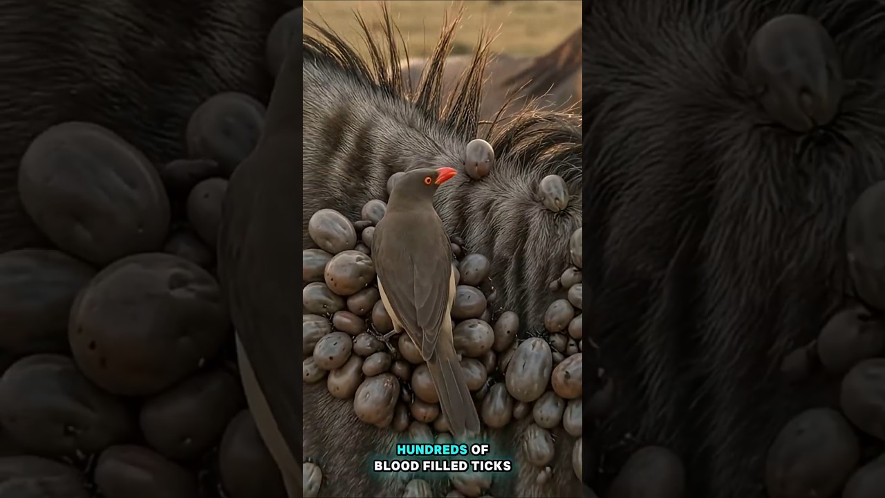 Red-Billed Oxpeckers Clean Tick-Covered Wildebeests | Extreme African Wildlife Documentary