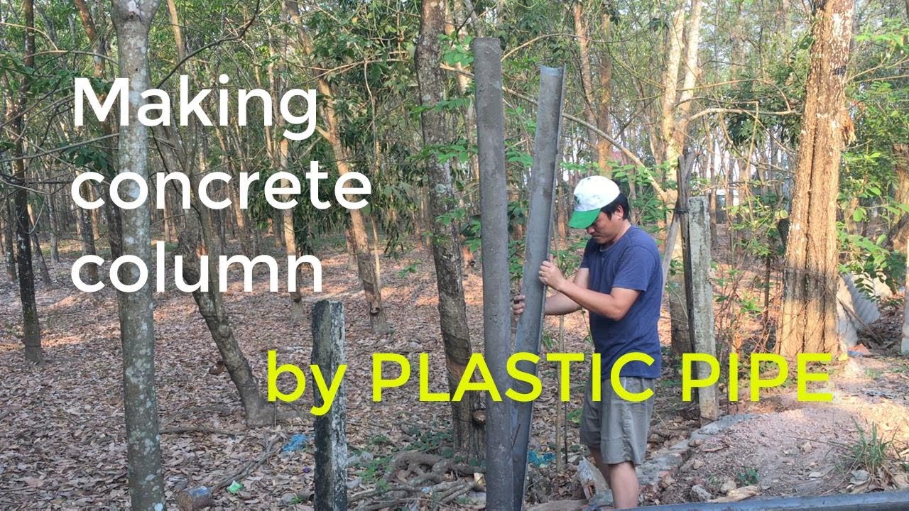 How to make concrete column by plastic pipe | lifeandlearn