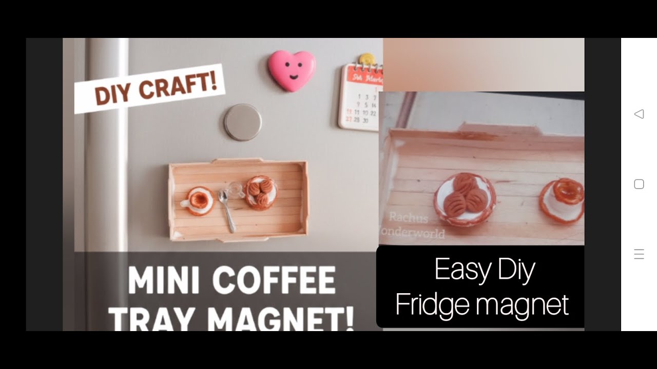 How to Make a DIY Miniature Coffee Tray Fridge Magnet | Craft Tutorial #rachuswonderworld