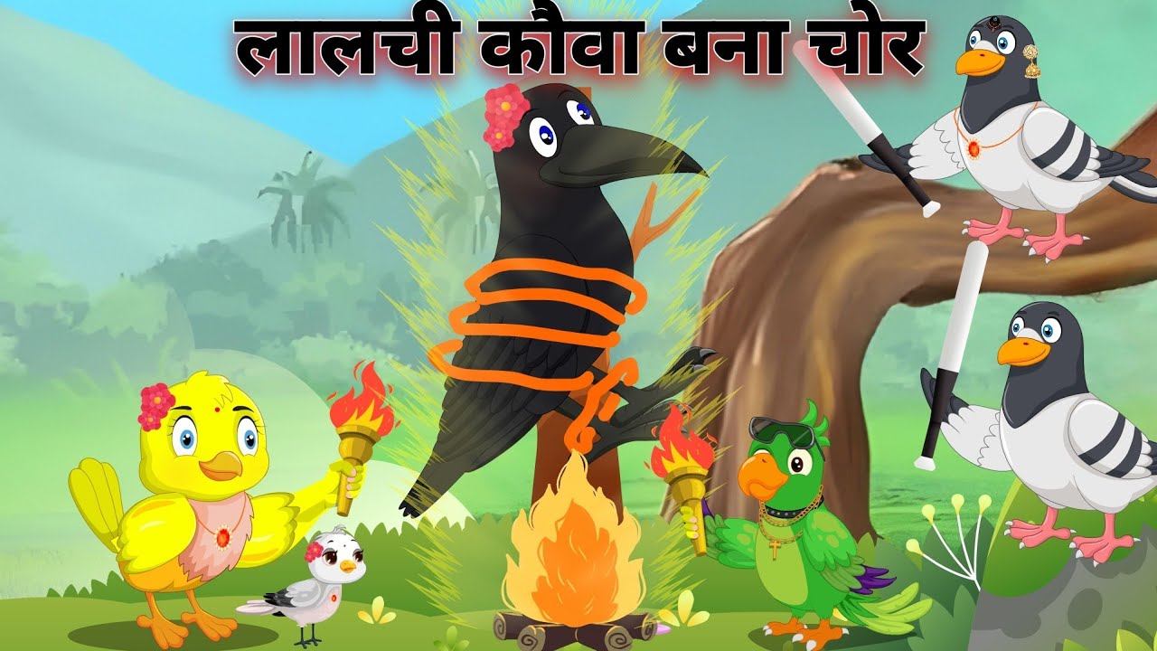 लालची कौवा बना चोर I Hindi kids moral stories