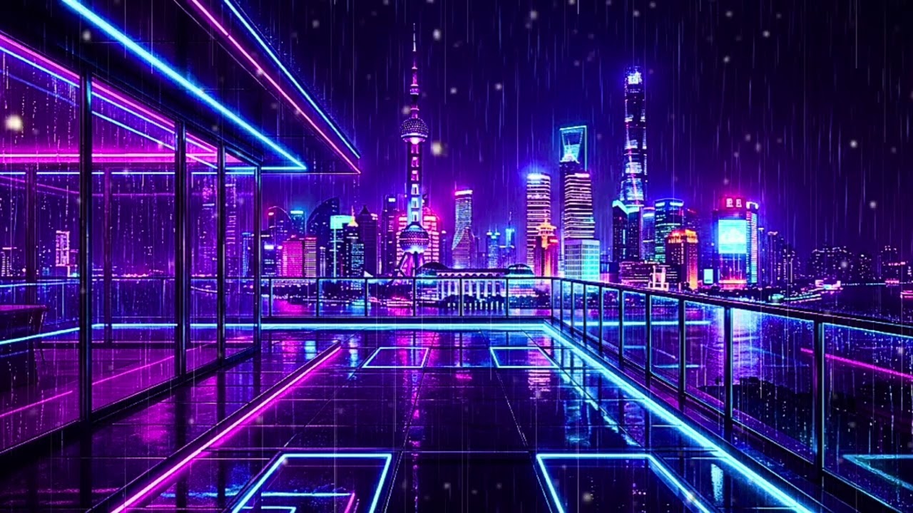 Mega Neon Skyline in Shanghai 🌧️ | Cyber Lo-Fi Beats for Deep Focus & Night Work