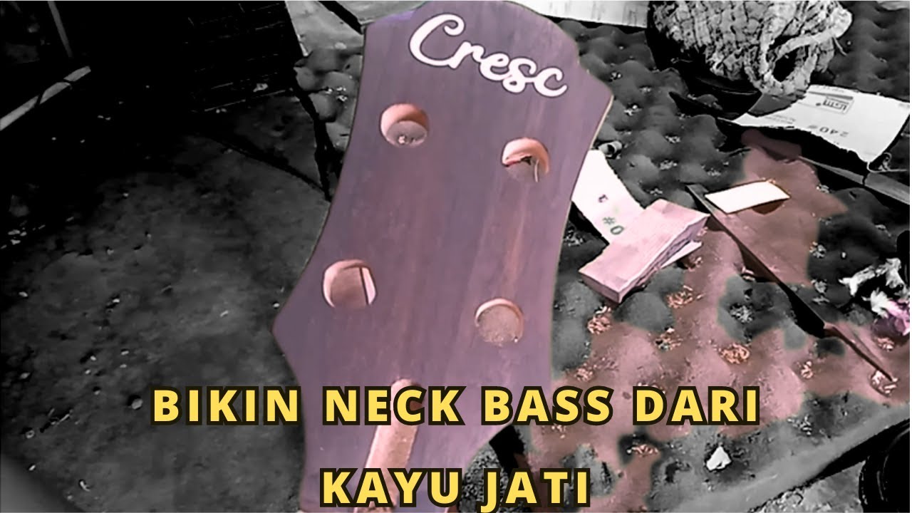 Bikin neck gitar bass dengan kayu jati