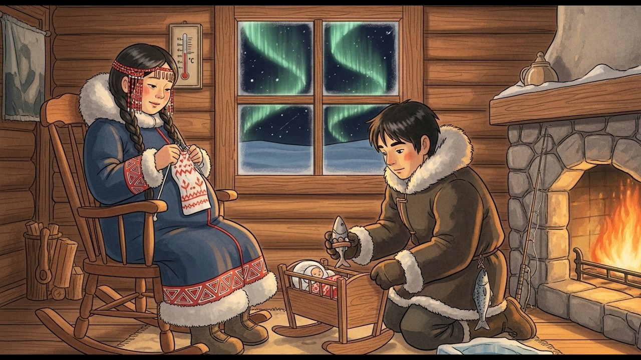 Surviving –71°C in Yakutia | Cozy Cabin Life, Ice Fishing & Baby Born | Ghibli-Style Video