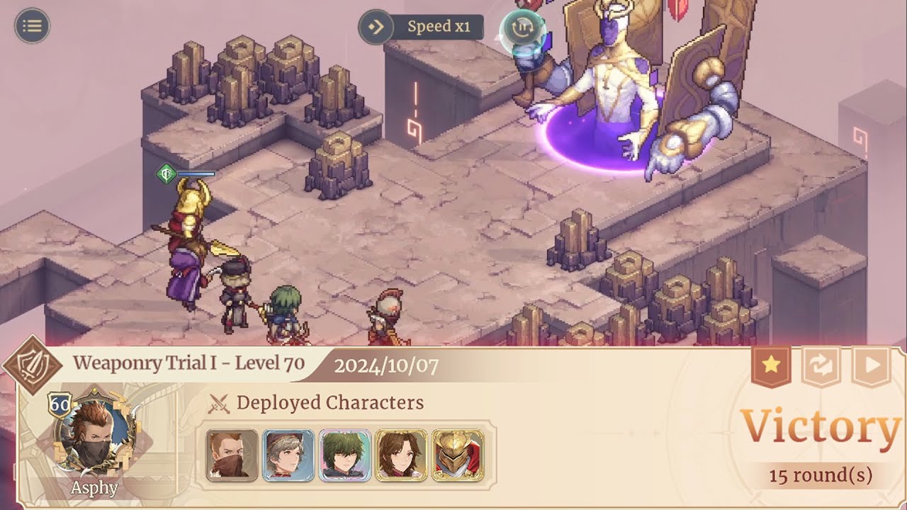 Sword of Convallaria Weapon Trial 1/I lv70 F2P clear