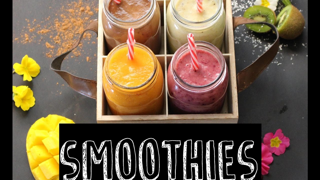 4 receitas de SMOOTHIES! Um pequeno-almoço rápido, saudável e delicioso!