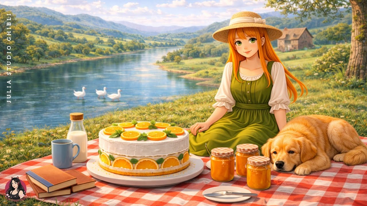 From Orange Jam to Picnic Cake 🍊 | A Cozy Countryside Day | Ghibli-Style