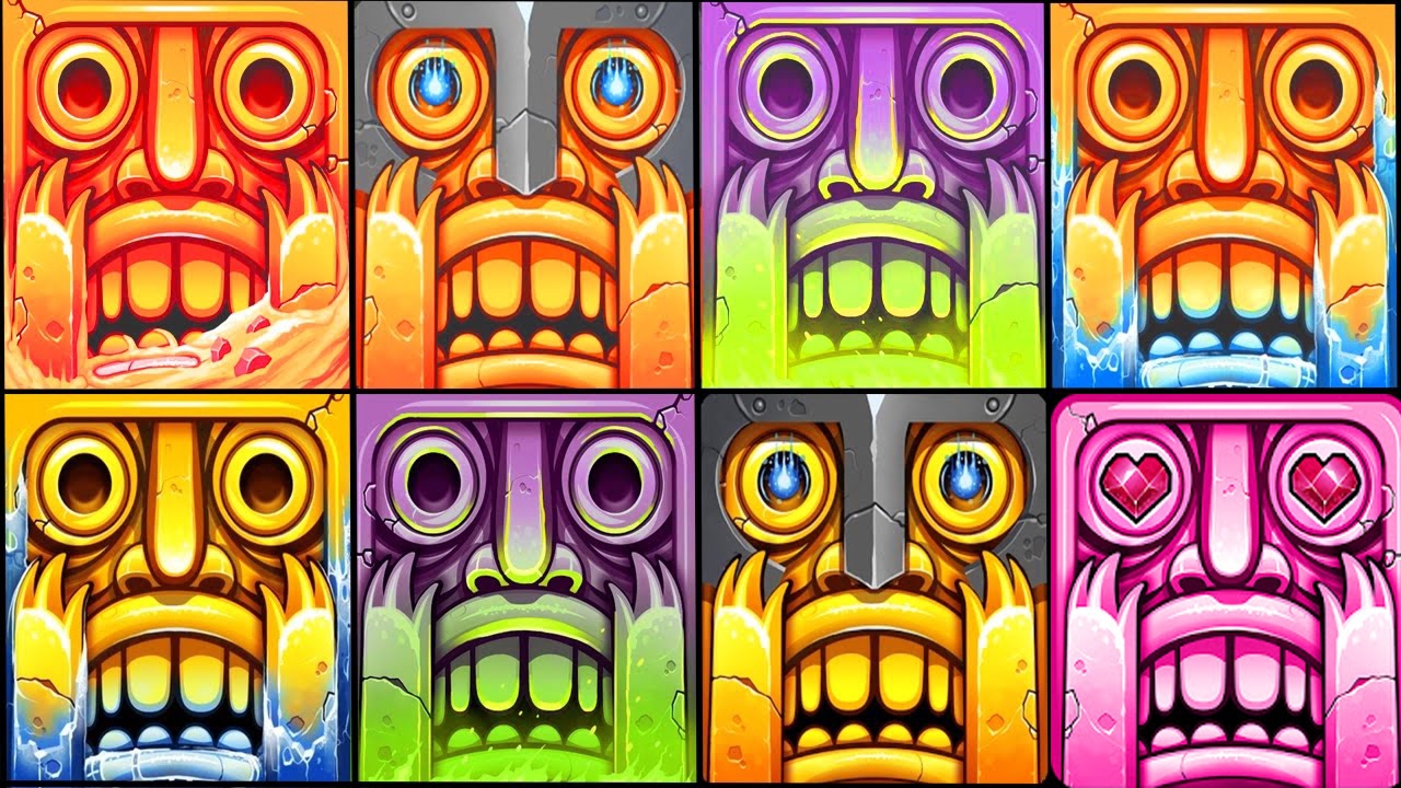 Temple Run 2 Spooky Summit VS Blazing Sands VS Frozen Shadows All Maps In One