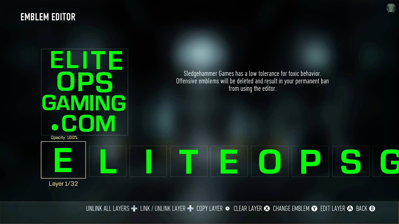 Create an EliteOpsGaming.com Emblem and earn 100 points!