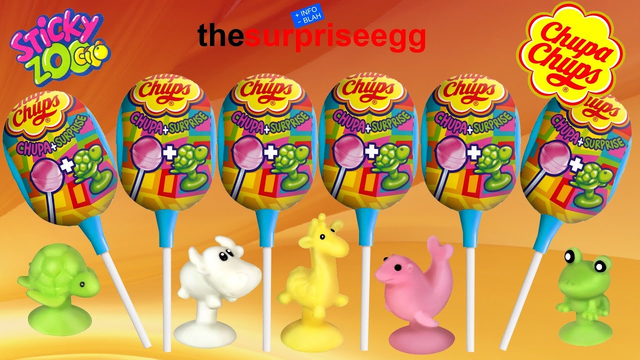 NEW Chupa Chups Sticky Zoo surprise Eggs Toys Candy Lollipop review unboxing