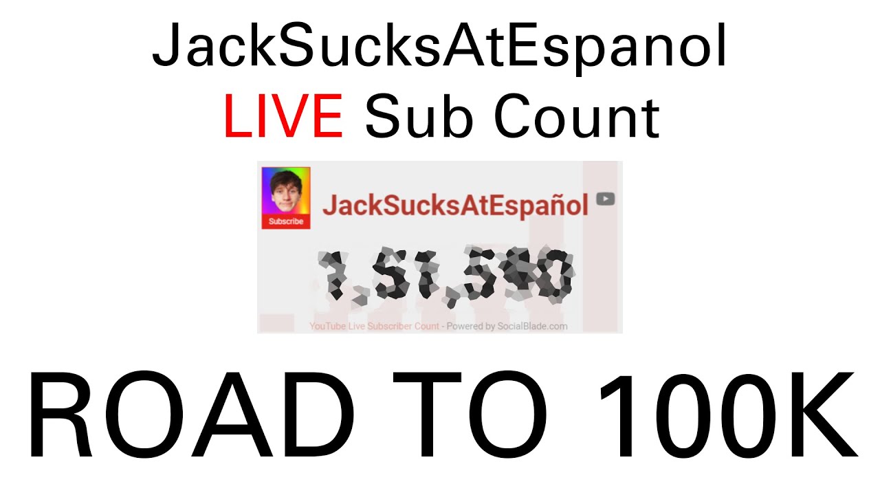JackSucksAtEspanol (JackSucksAtLife Spanish Channel) LIVE Sub Count! (Road to 100K?)