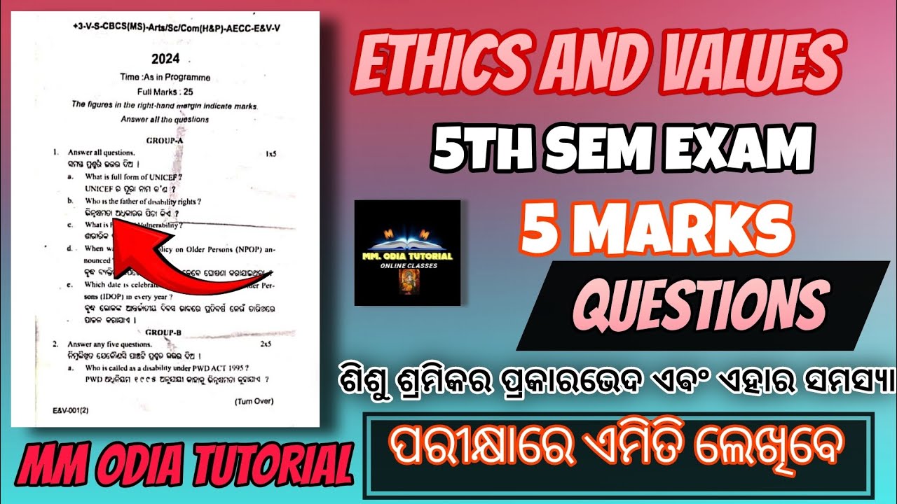 5th Semester Ethics And values Selected Long Question|| What is Child labour & Its types And issues