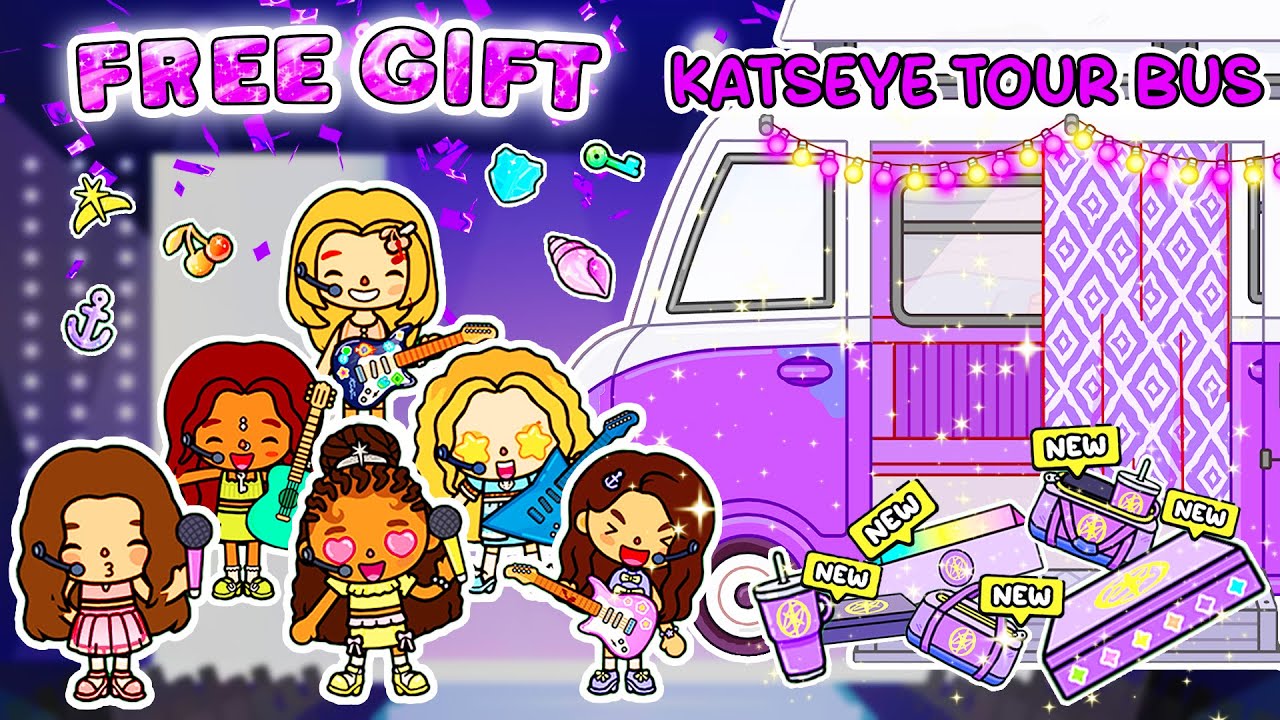 KATSEYE TOUR BUS! 🚌 💟 FREE GIFT INSPIRED… 💝 Toca Boca House Ideas 😱 Toca Life World 🌍