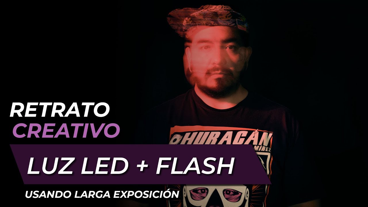 Retrato creativo -  Larga exposición, mezclando luces Led y Flash