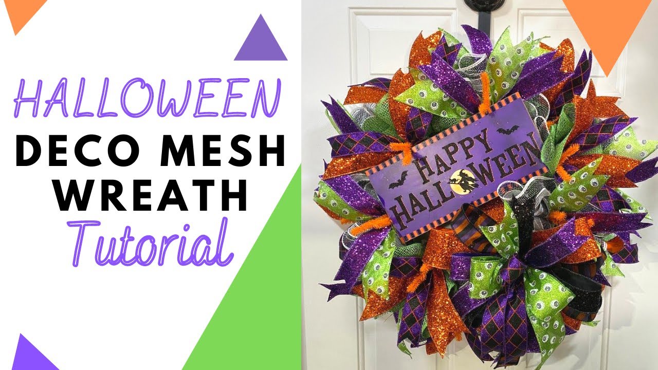 Happy Halloween Deco Mesh Wreath Tutorial | Halloween Wreath Ideas | Deco Exchange Tutorial