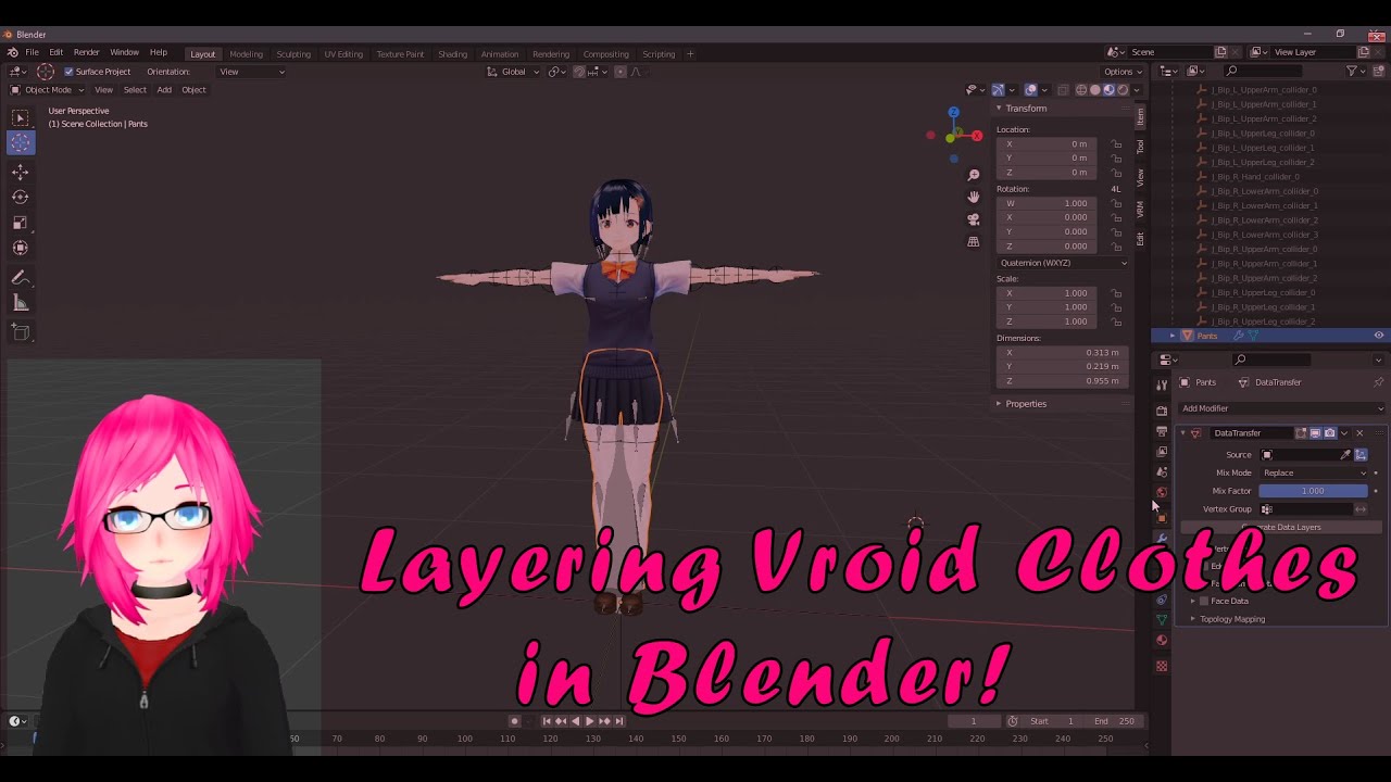 Layering Vroid Clothes in Blender!