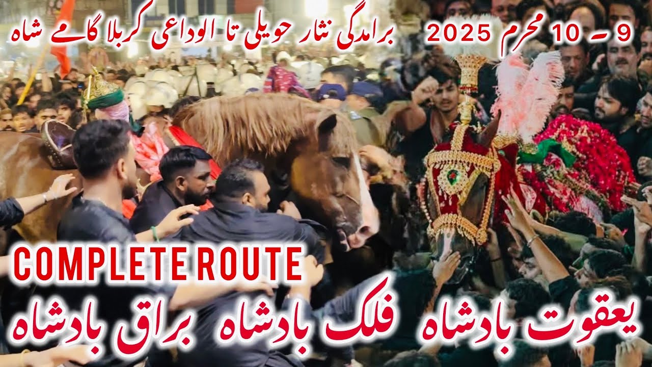 10 muharram 2025 mochi gate to Karbala Gamay shah | complete route | Baramdagi to alwidai Gamay shah