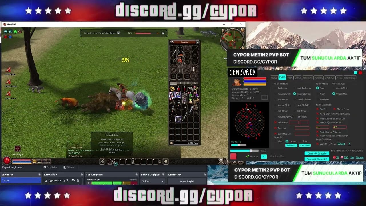 Hardmt2 | Metin Stone Bot | Farm Bot | Anti-BAN | Cypor Bot