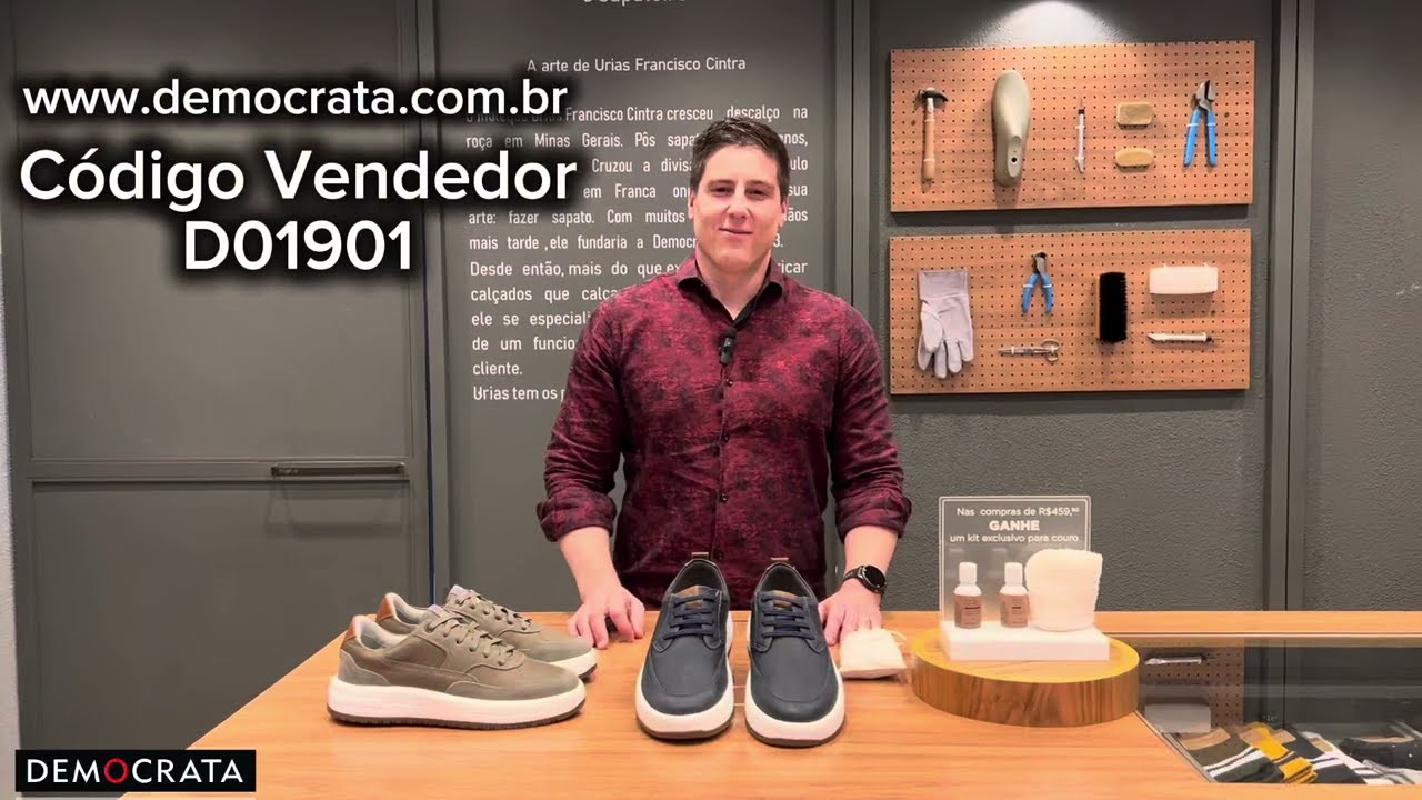 Tênis Drake Pulse Democrata | Couro, Conforto e Tecnologia no Seu Dia a Dia 