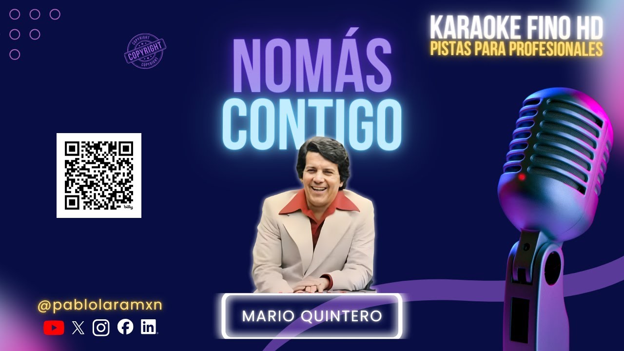 Nomás Contigo Karaoke Fino HD | Mario Quintero | Pistas Para Profesionales