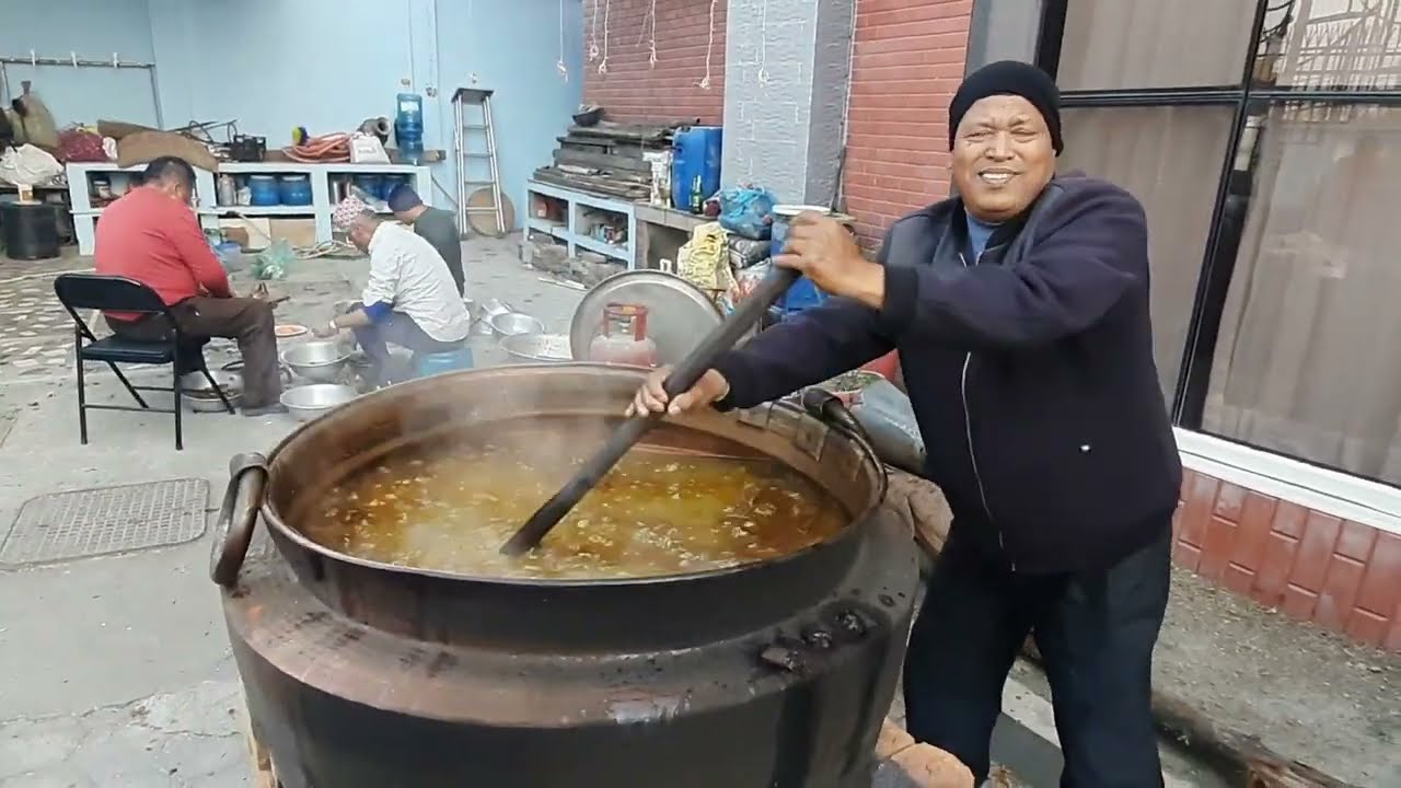 making takha, newari special meat dish in #newariculture  for #newari  bhoj #food #foodblogger