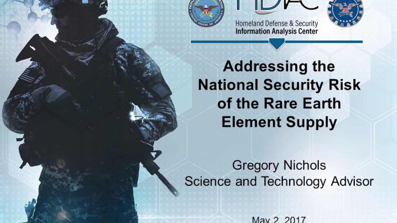 Addressing the National Security Risk of the Rare Earth Element Supply