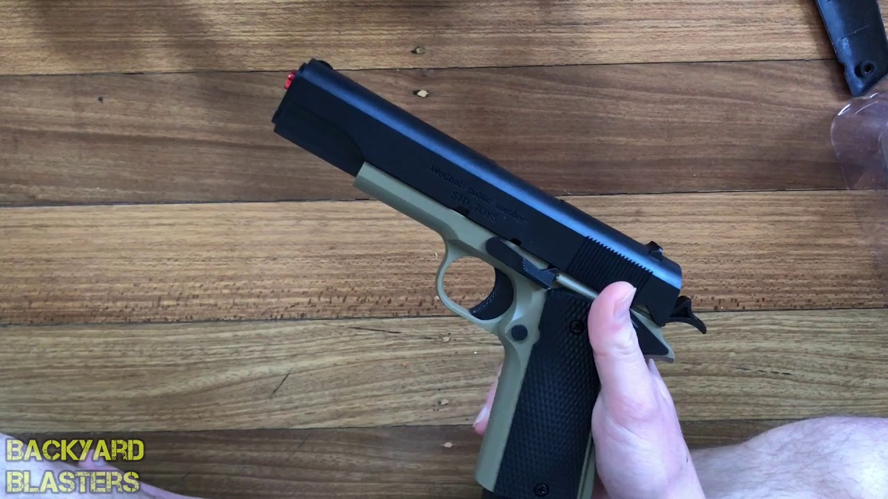 Manual Single Action Colt 1911 STD Gel Ball Blaster Review from Tactical Edge Hobbies