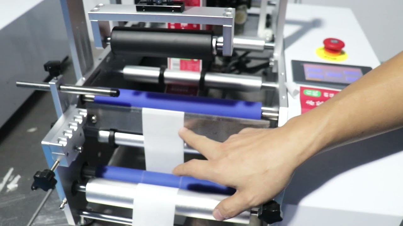 AS-C12 Semi-automatic round bottle labeling machine teaching video
