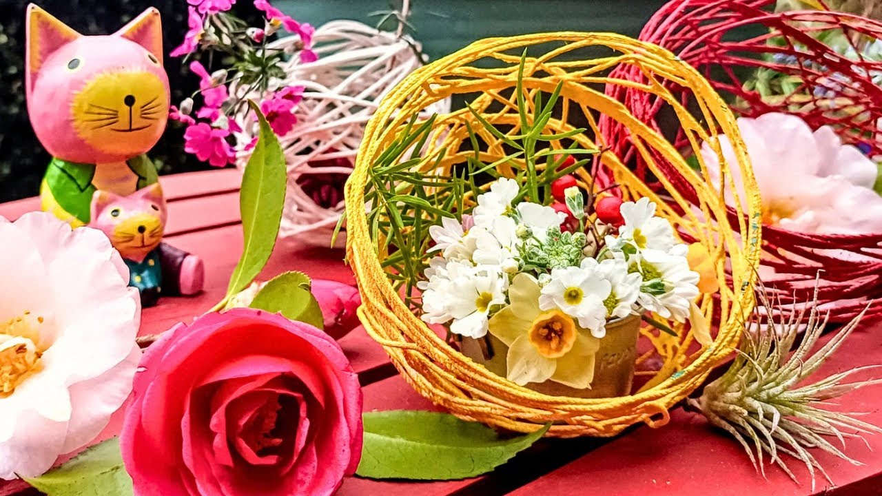 冬の花あそび│編まない花かごをつくる
