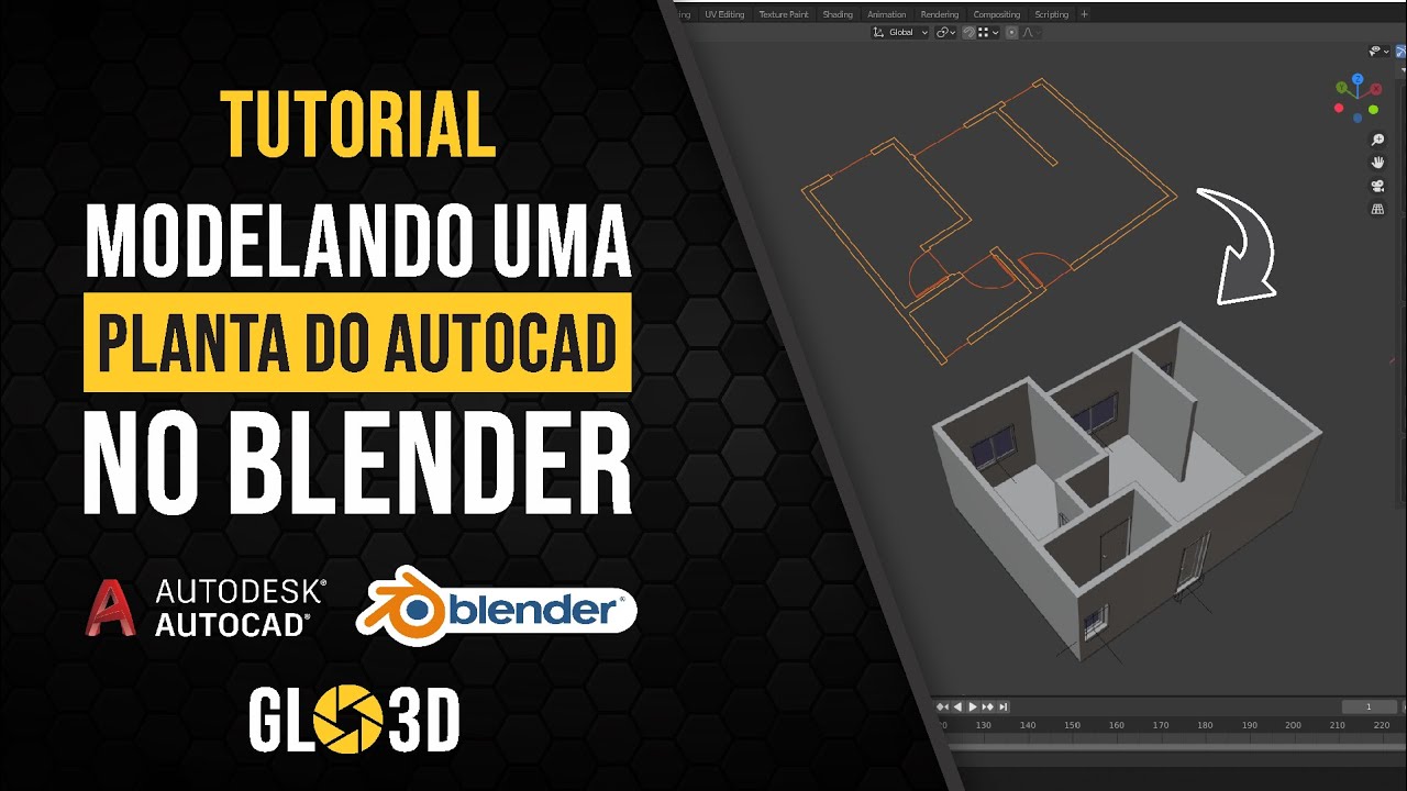 COMO MODELAR UMA PLANTA DO AUTOCAD NO BLENDER | TUTORIAL SIMPLIFICADO