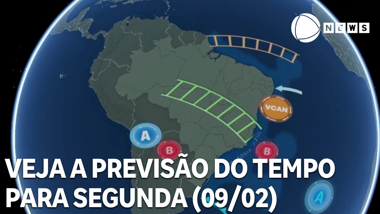 Veja a previs&atilde;o do tempo para todo o pa&iacute;s nesta segunda (09/02)